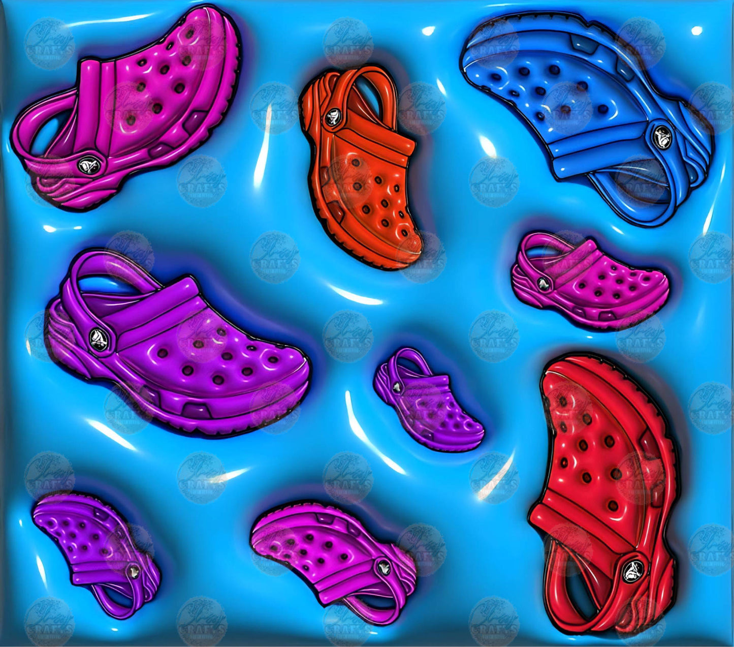 3D Puff Shoes Tumbler Wrap