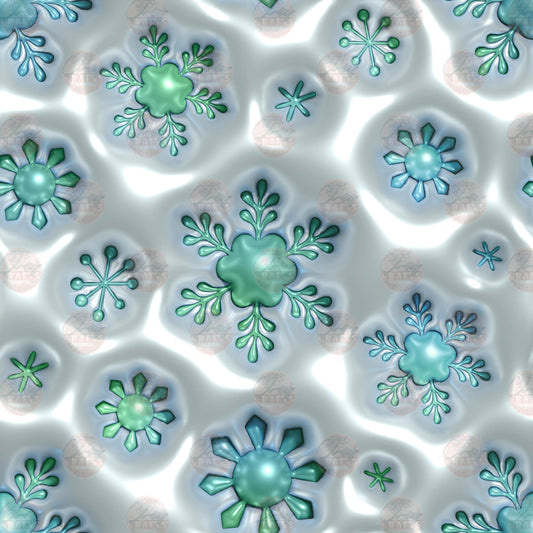 3D Puff Snow Flake Tumbler Wrap