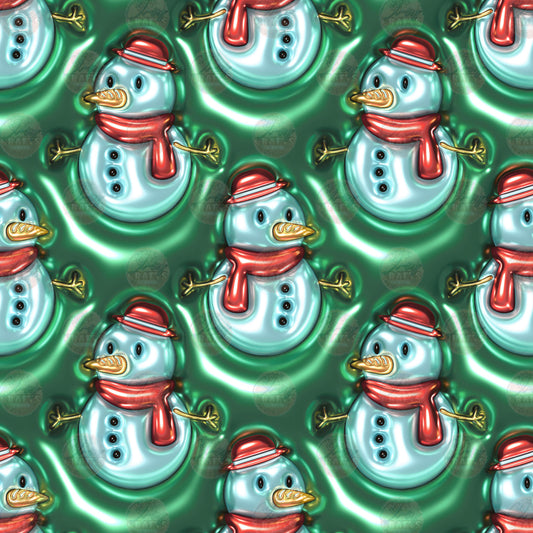 3D Puff Snowman Tumbler Wrap