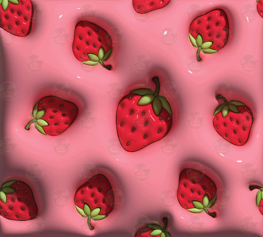 3D Puff Strawberry Tumbler Wrap