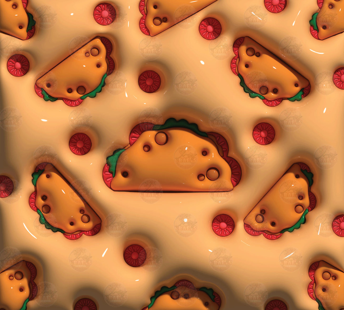 3D Puff Taco Tumbler Wrap