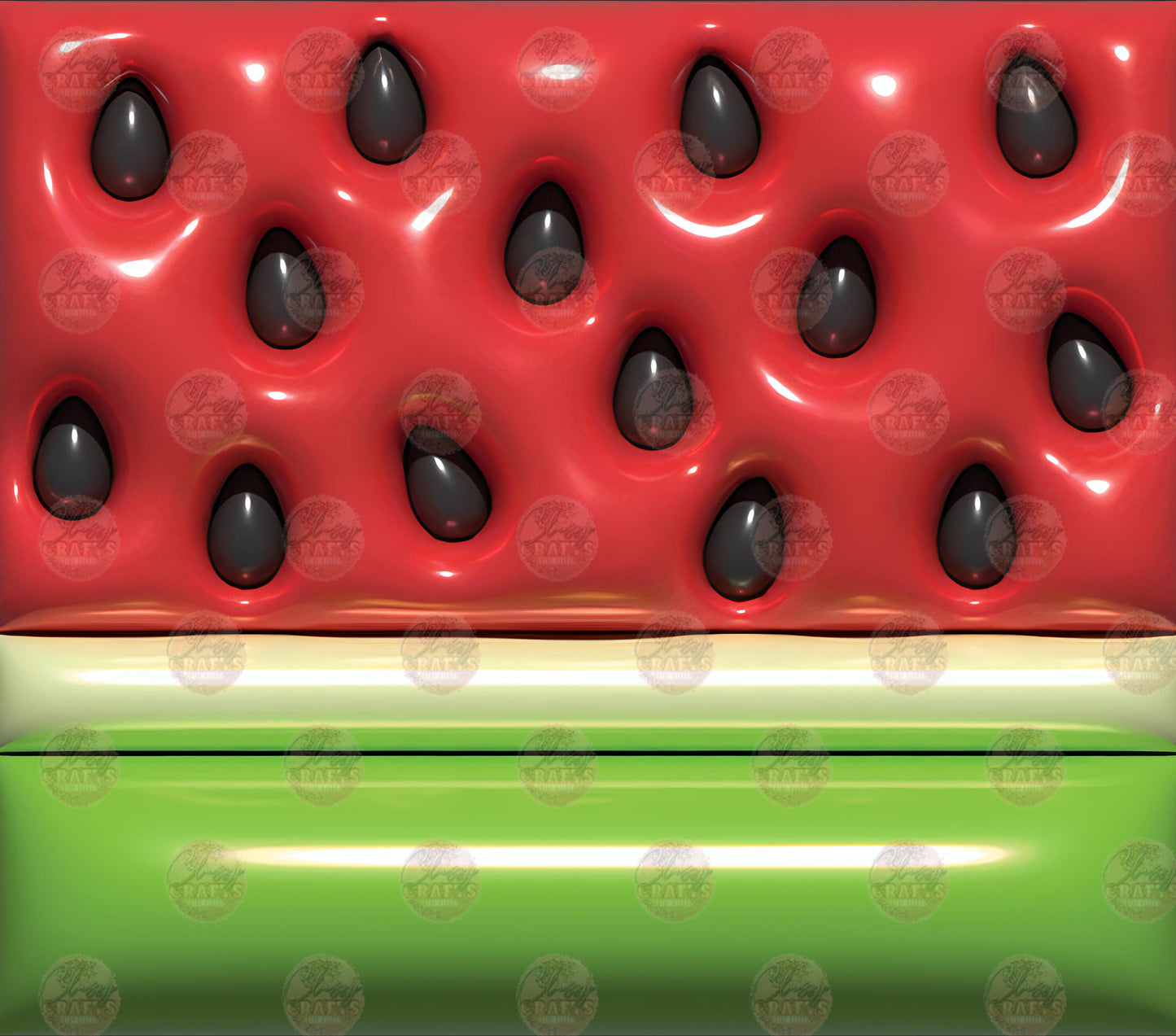 3D Puff Watermelon Tumbler Wrap