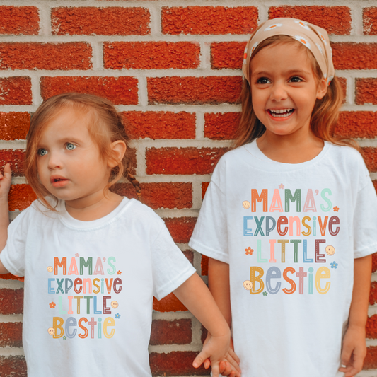 Mama's Expensive Little Bestie    - CLEAR FILM - Screen Print Transfer - YOUTH