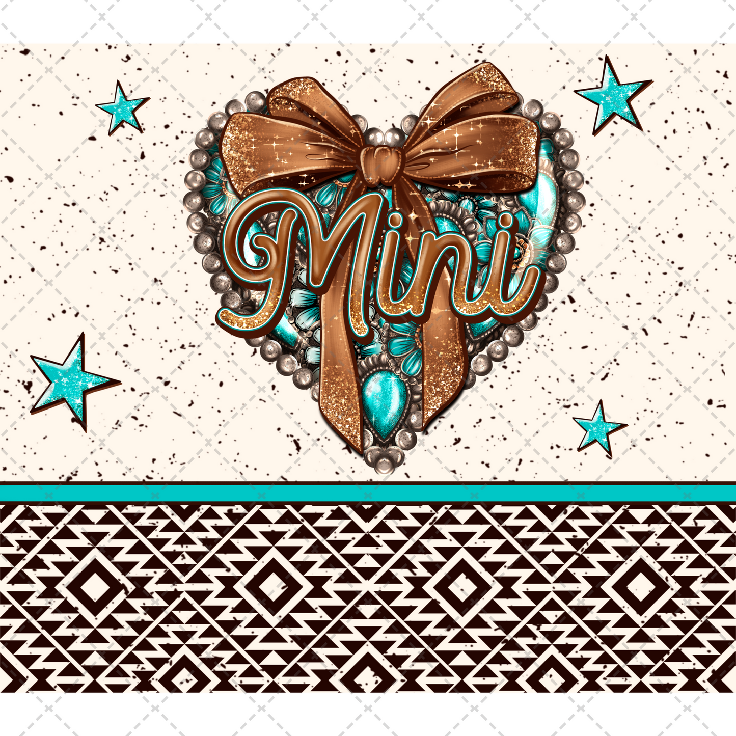 Turquoise Mini Heart Transfer