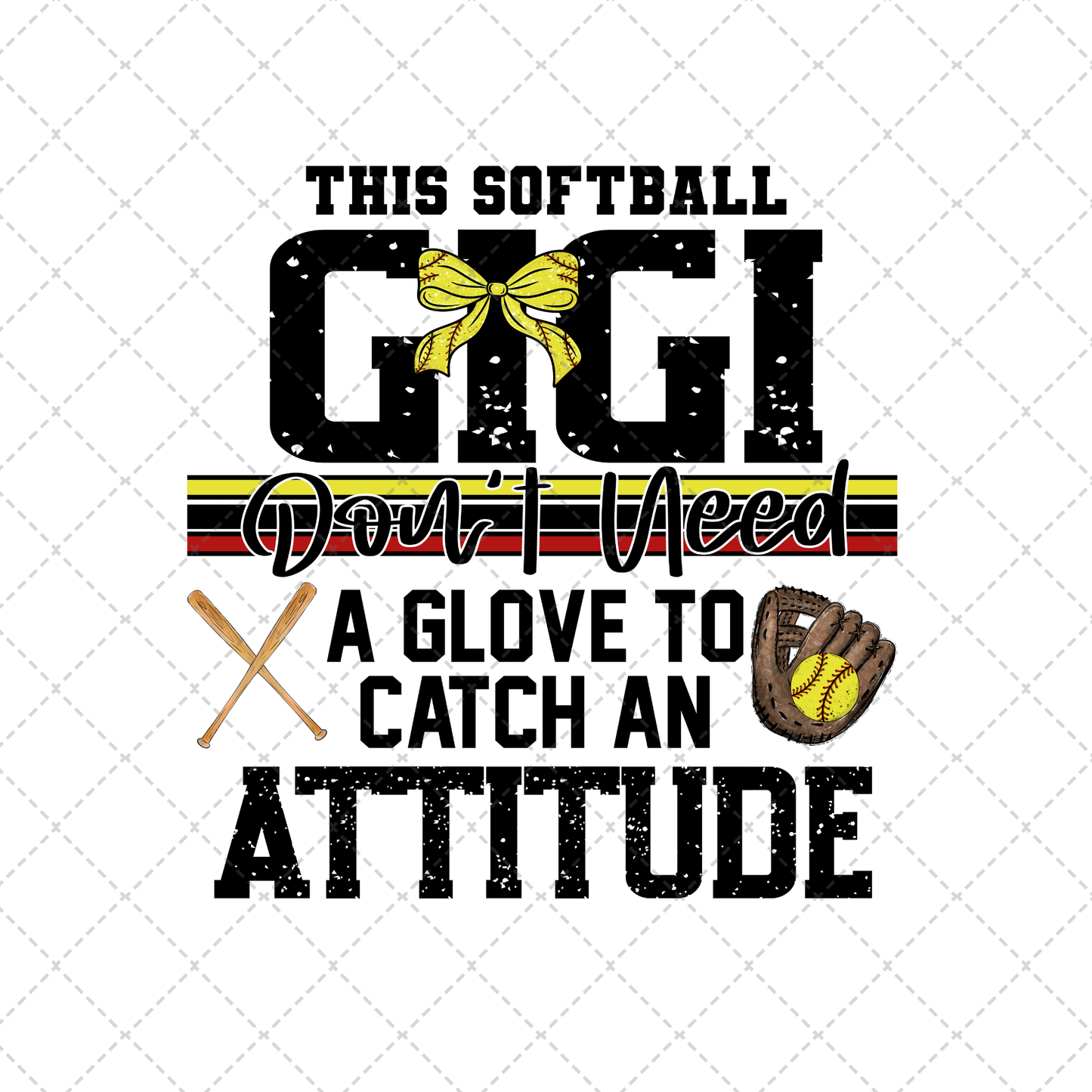 This Softball Gigi Transfer ** TWO PART* SOLD SEPARATELY**