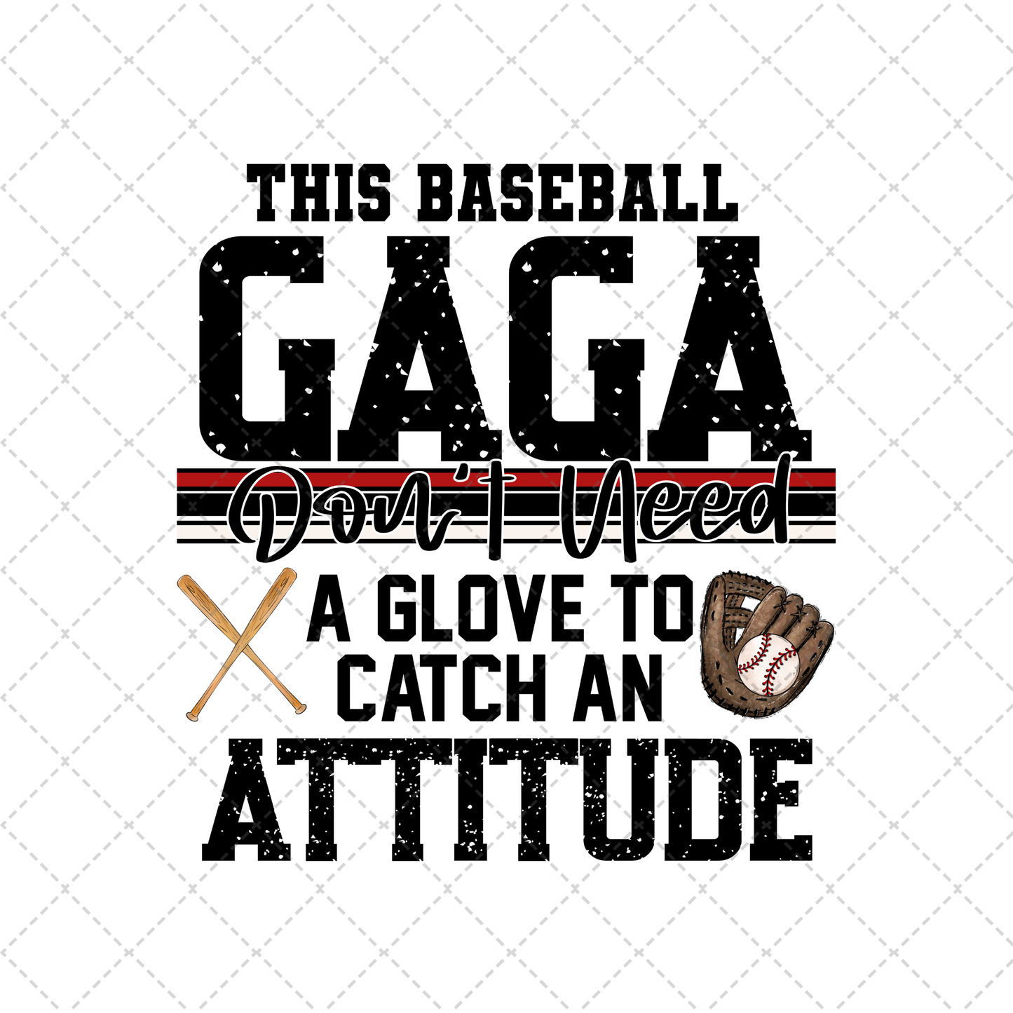 This Baseball Gaga Transfer ** TWO PART* SOLD SEPARATELY**