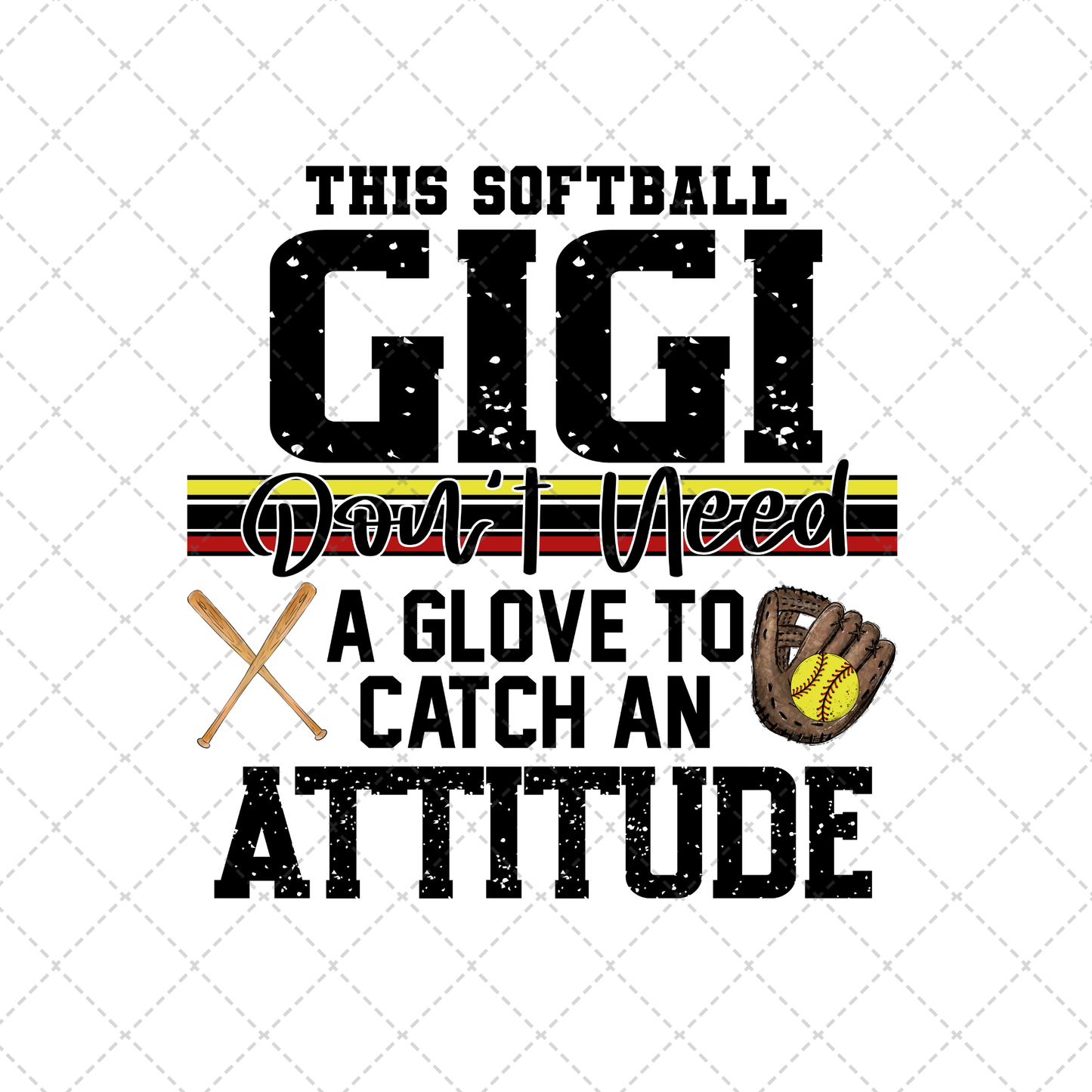 This Softball Gigi Transfer ** TWO PART* SOLD SEPARATELY**