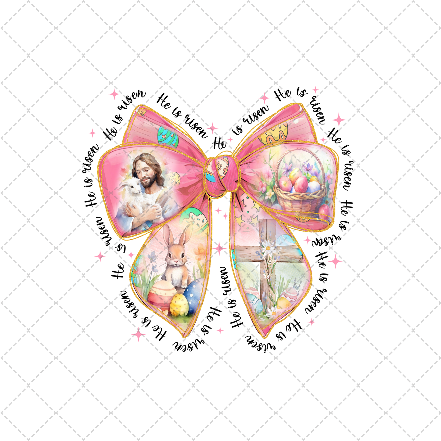 He Is Risen Bow Transfer