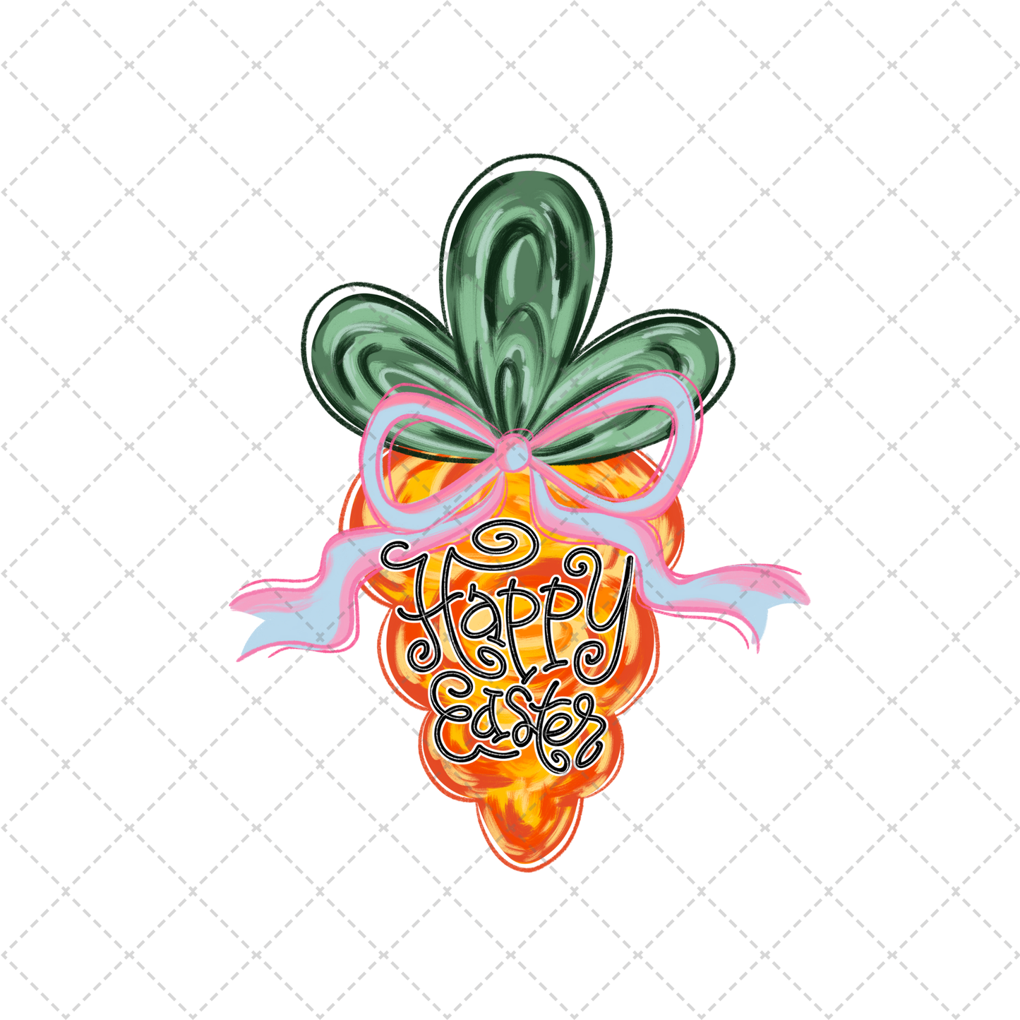 Happy Easter Carrot Transfer