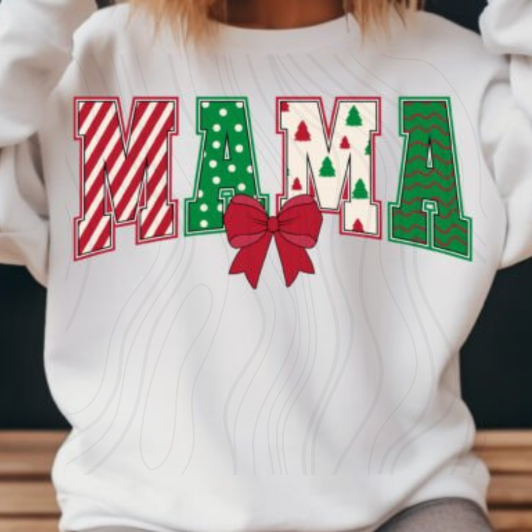 Mama Christmas Tree Coquette Transfer