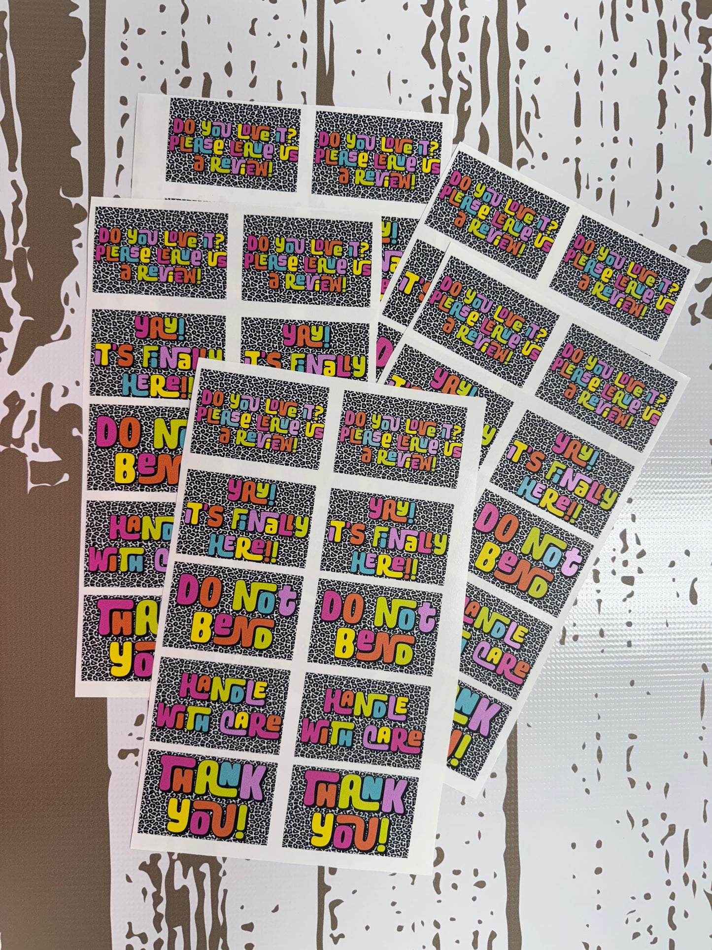 Leopard Neon Colorful Packaging Stickers