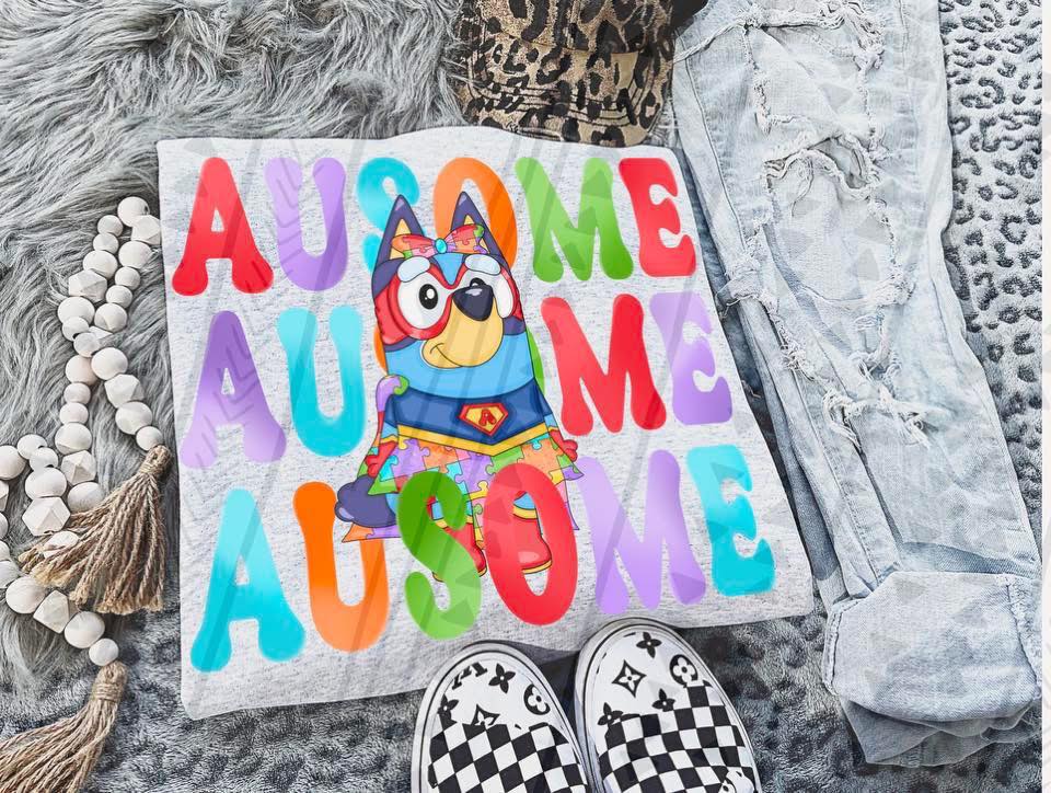 Stacked Ausome Blue Pup Transfer