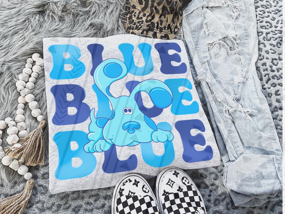 Stacked Blue Transfer