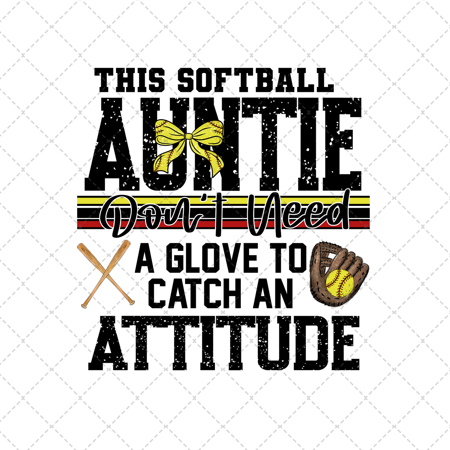 This Softball Auntie Transfer ** TWO PART* SOLD SEPARATELY**