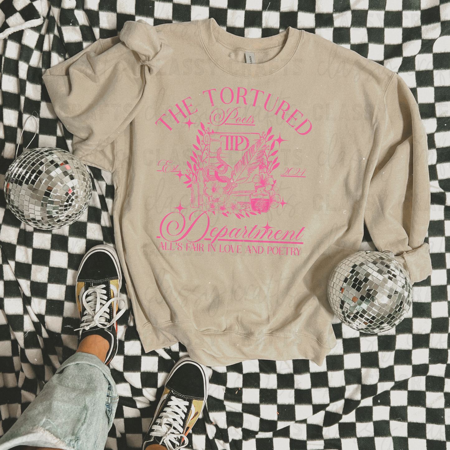 Tortured Poet with Snake Pink Transfer