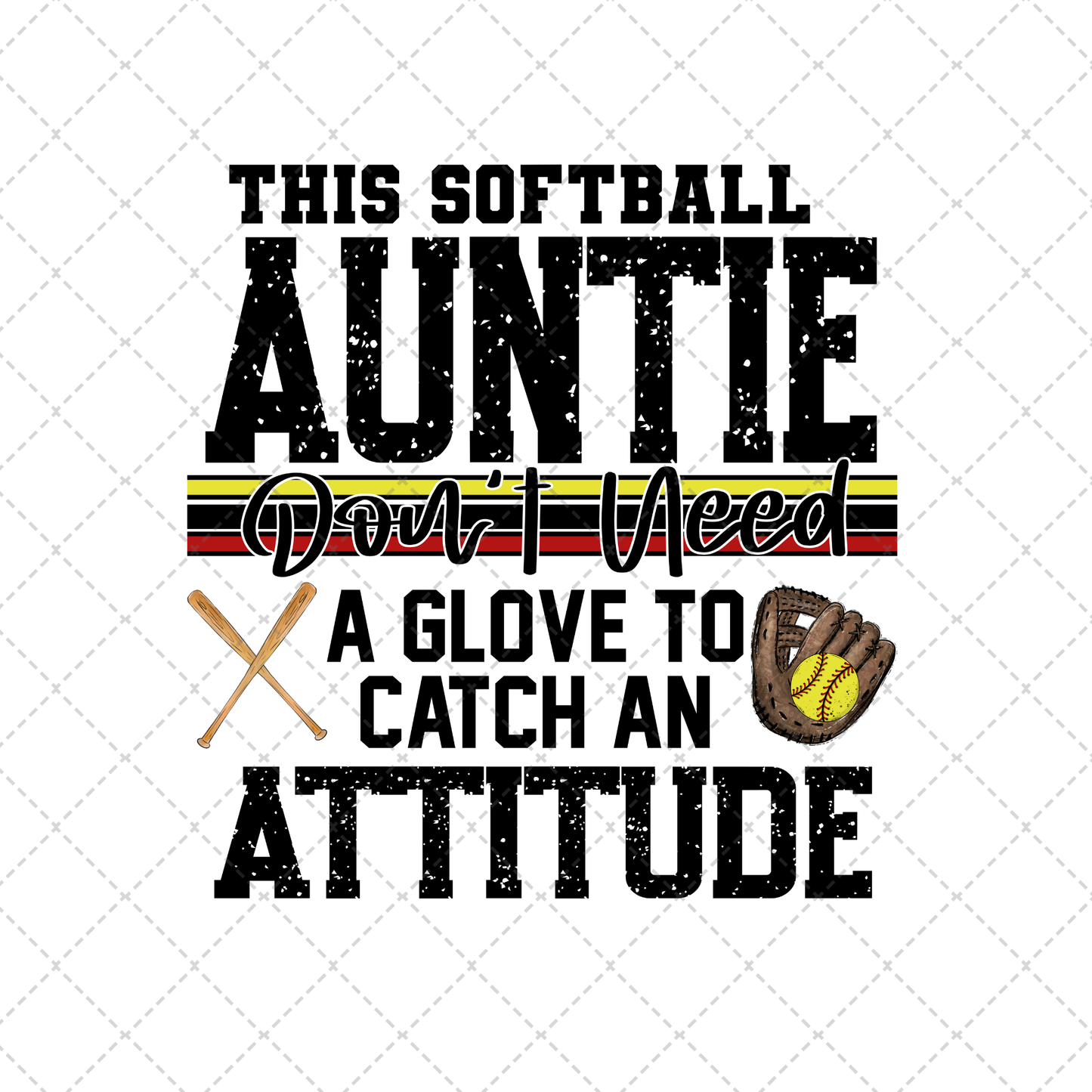 This Softball Auntie Transfer ** TWO PART* SOLD SEPARATELY**