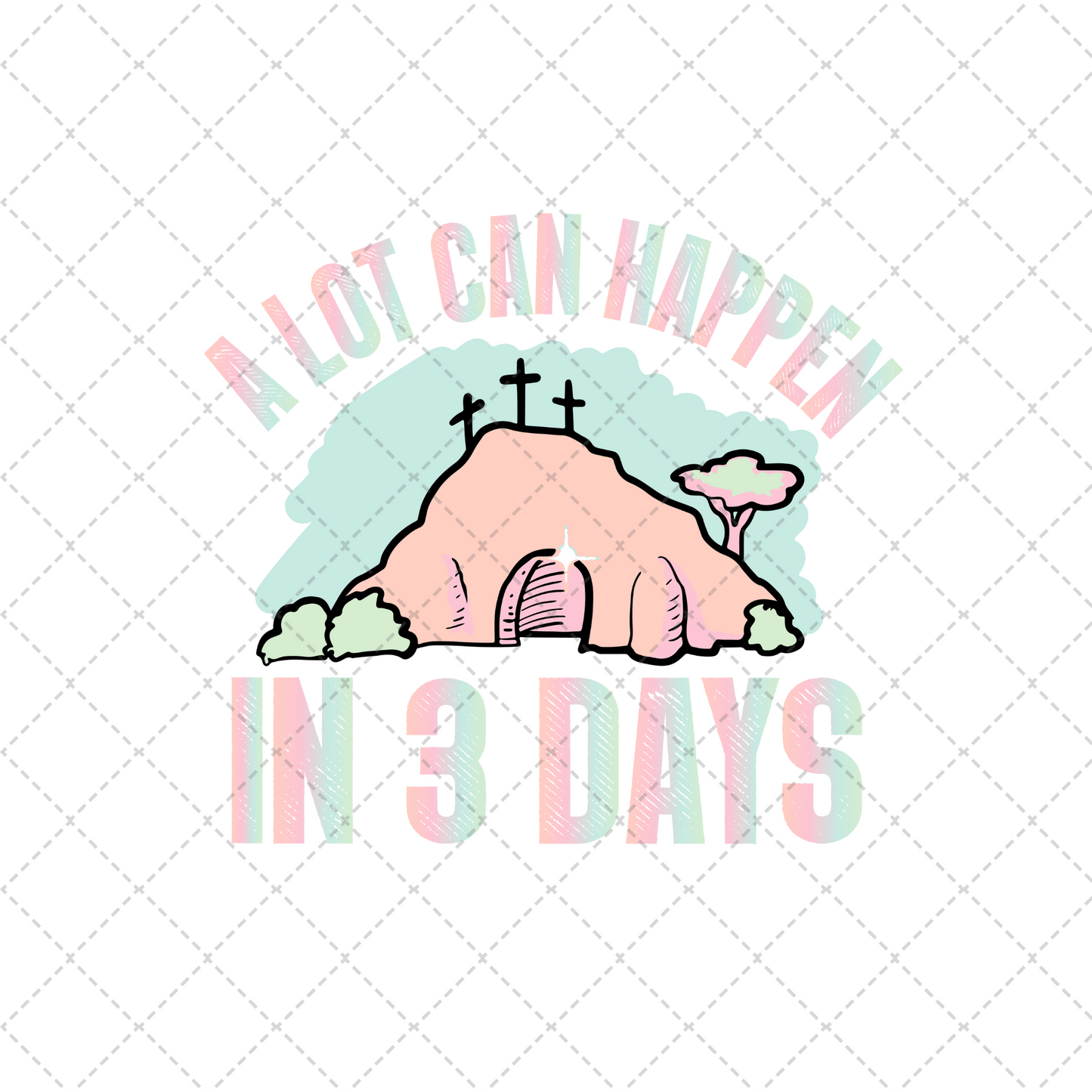 A Lot Can Happen In 3 Days Pastel Transfer