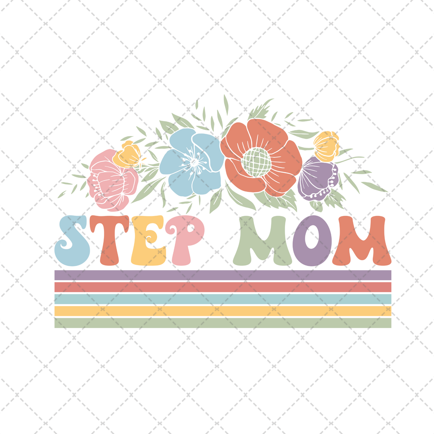Step Mom Floral Transfer