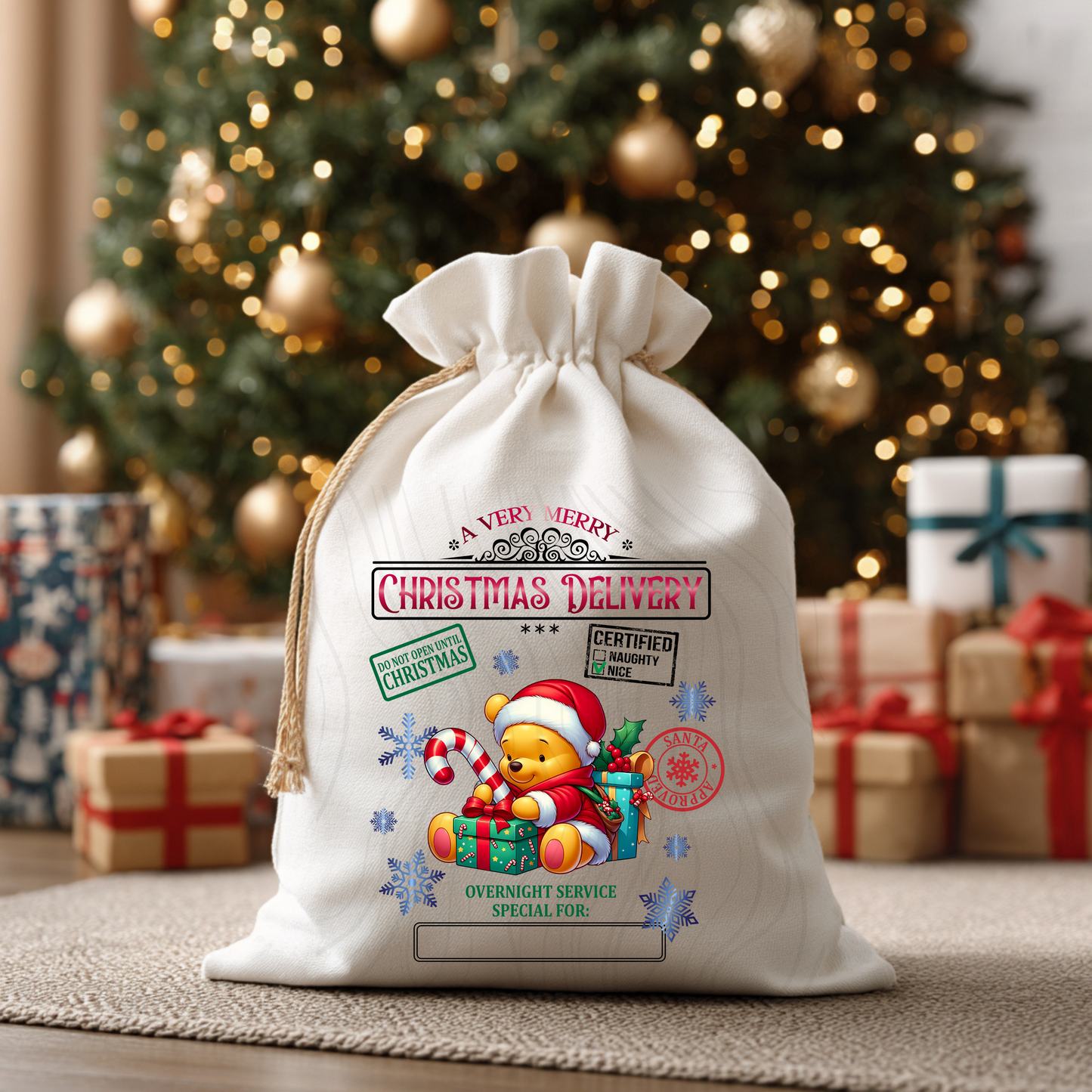 Pooh Santa Sack Transfer