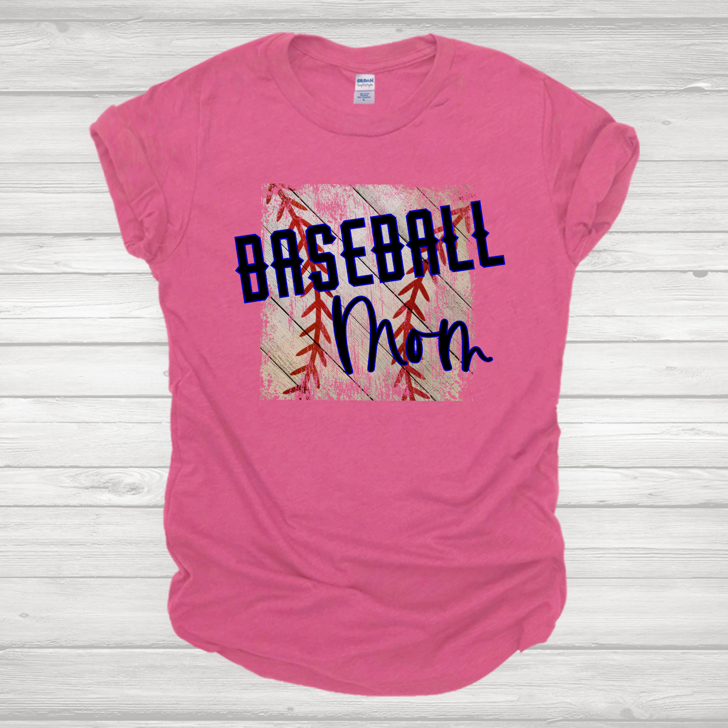 Baseball Mom Distressed Wood Transfer
