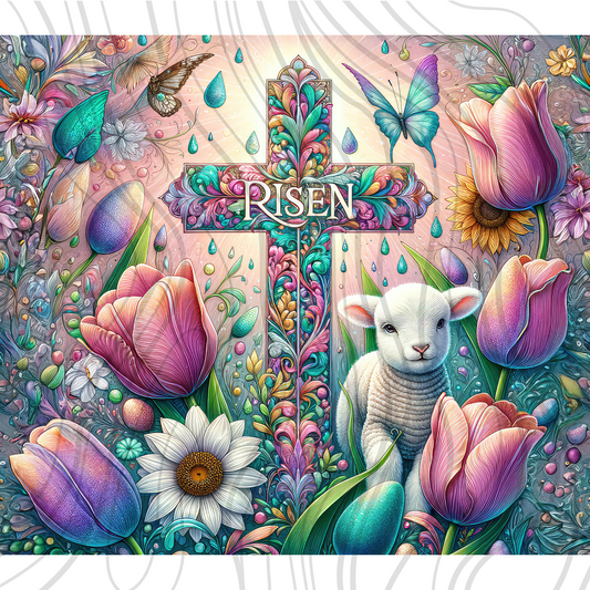 Risen Easter Tumbler Wrap Transfer