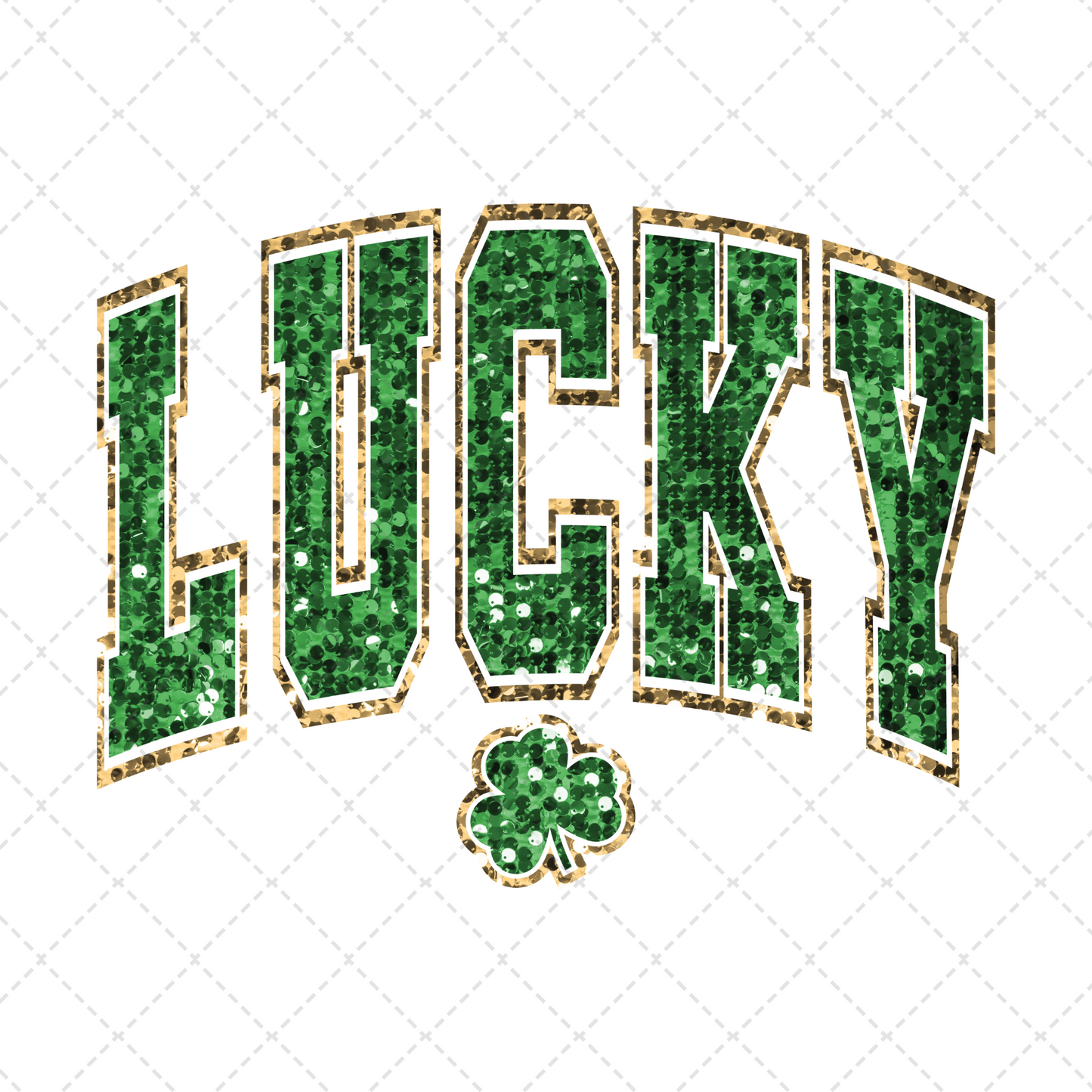 Sequin Lucky Varsity Transfer