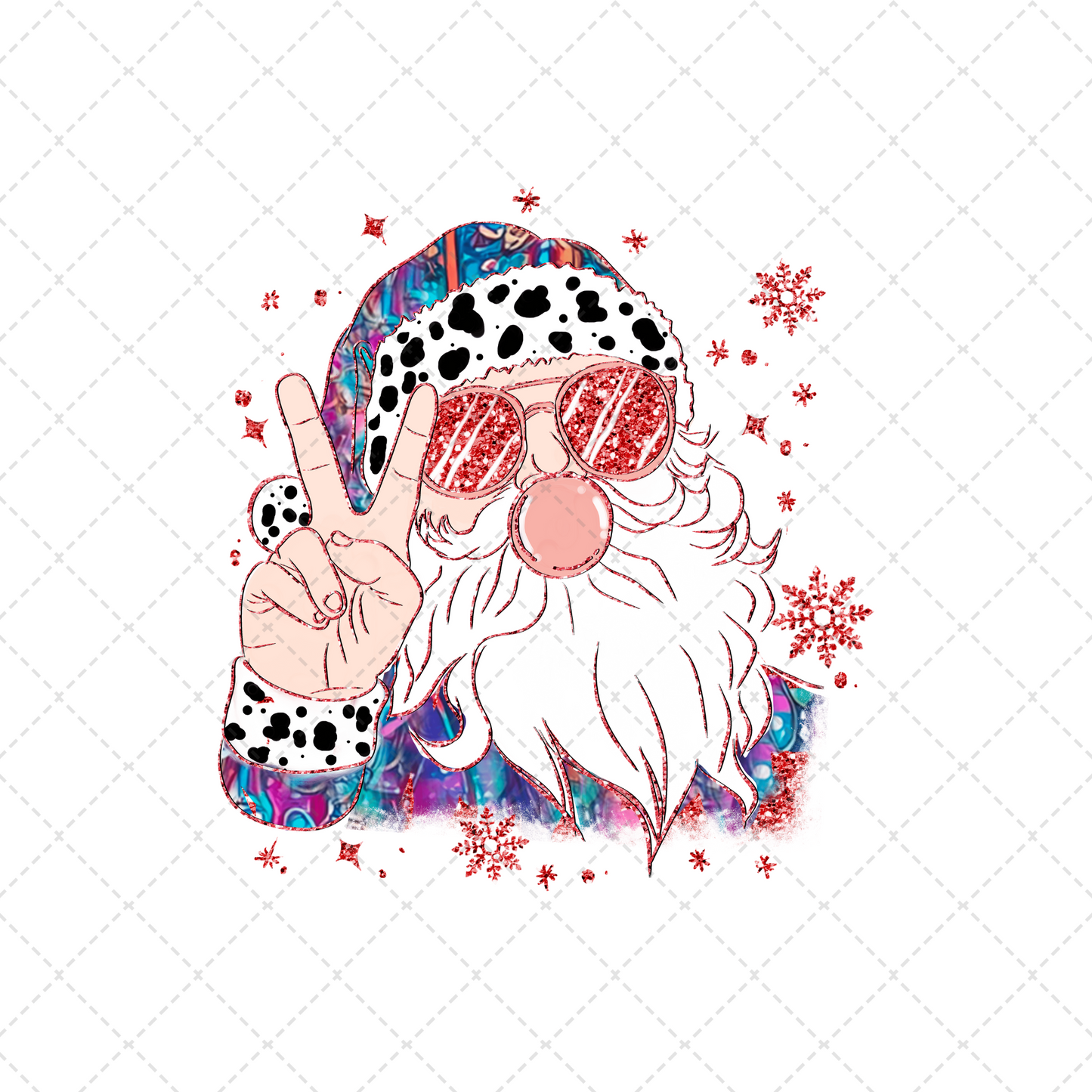 Colorful Groovy Santa Transfer