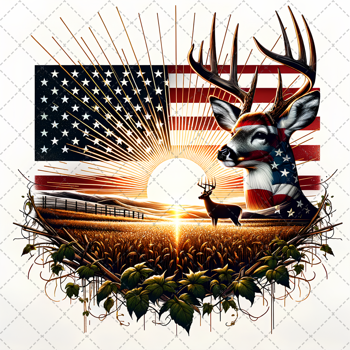 Patriotic Deer Tumbler Wrap