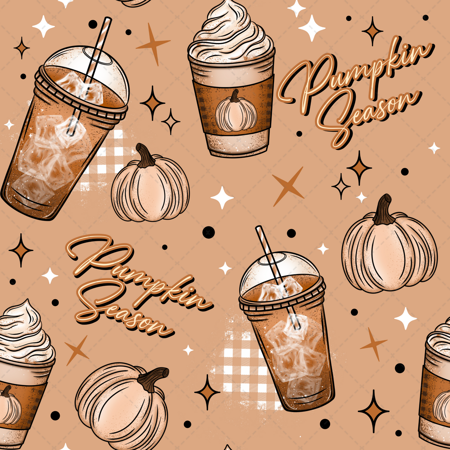 Large Pumpkin Season Seamless Tumbler Wrap