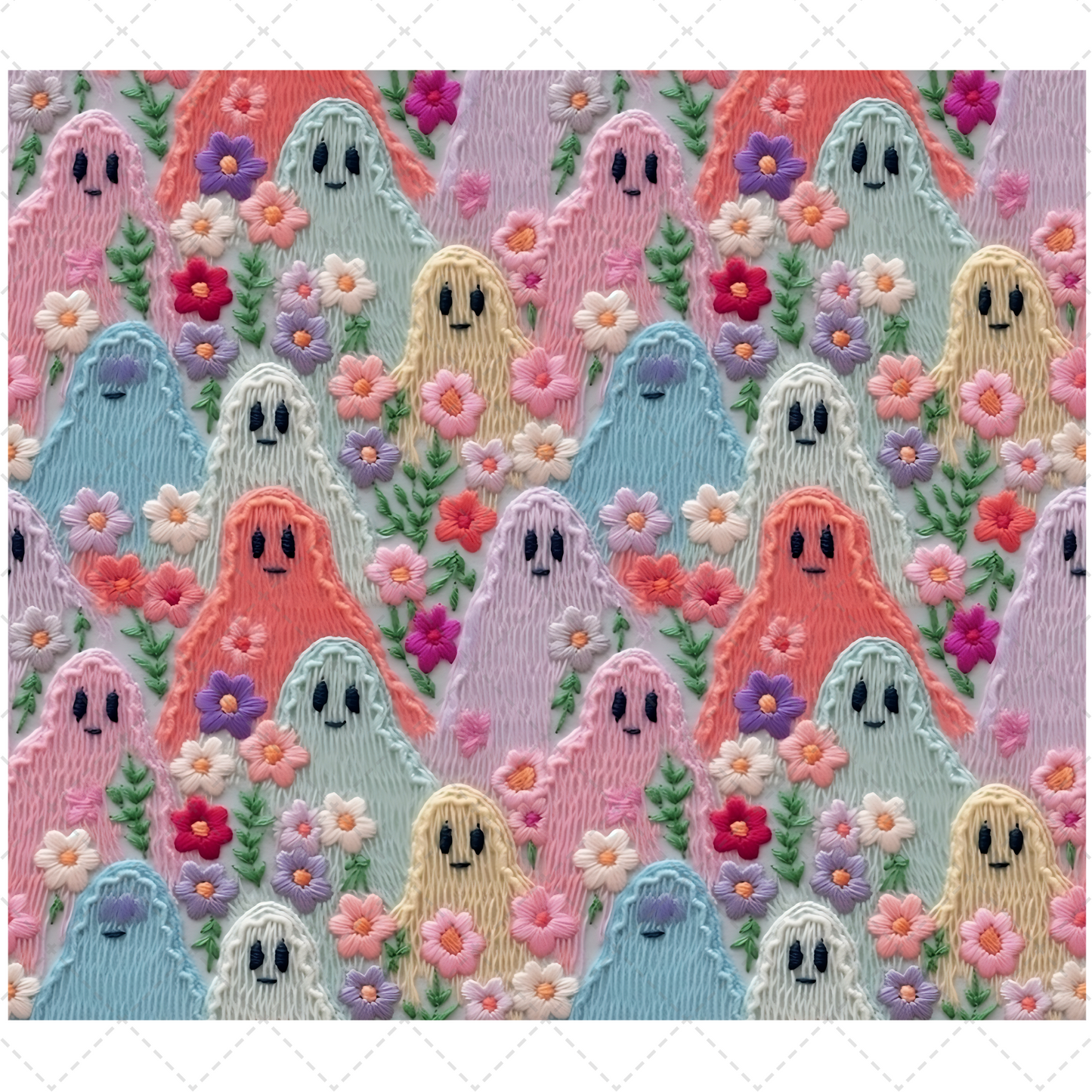 Embroidery Halloween Ghost Tumbler Transfer