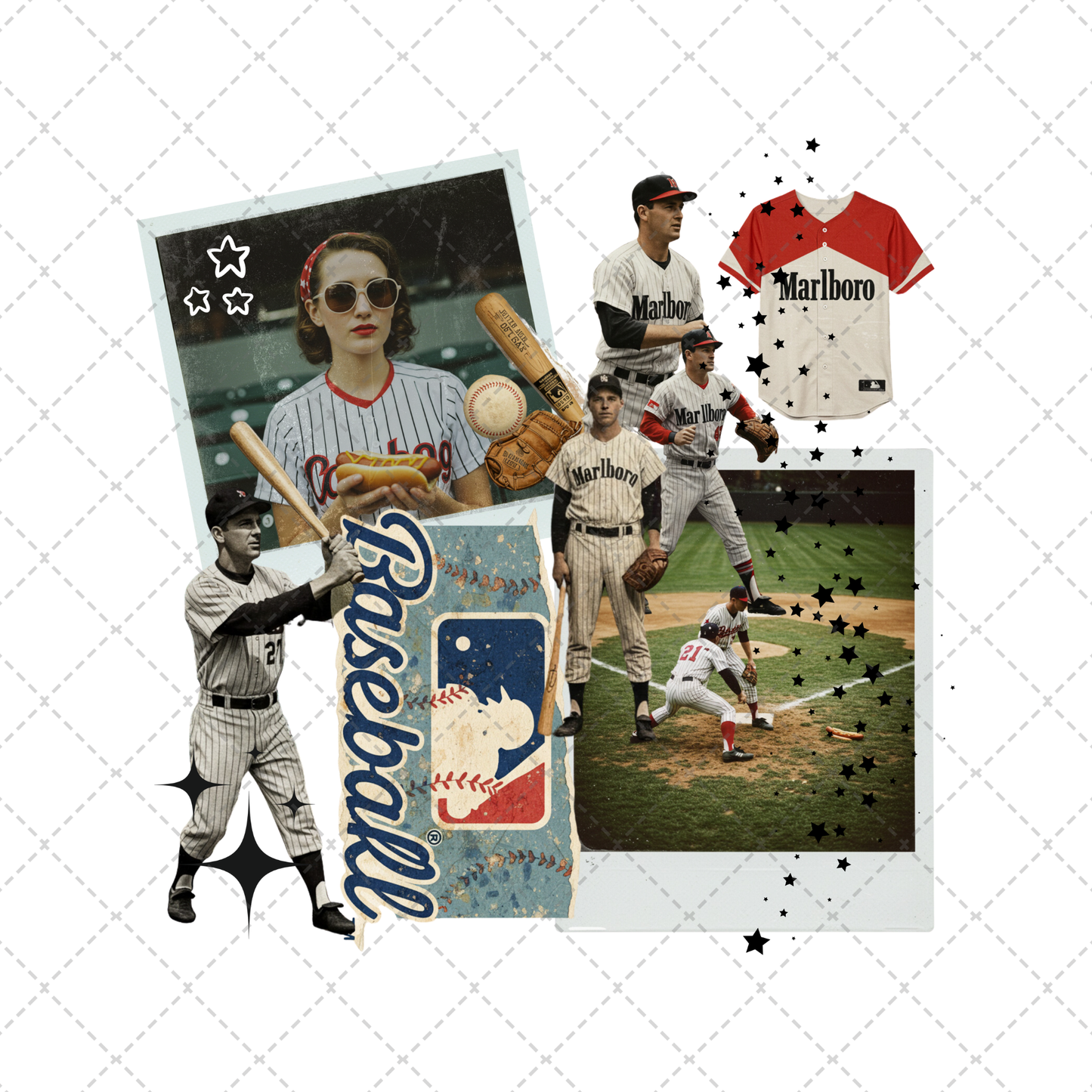 Vintage Baseball Transfer