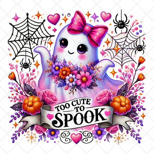 Too Cute To Spook Ghost Tumbler Transfer