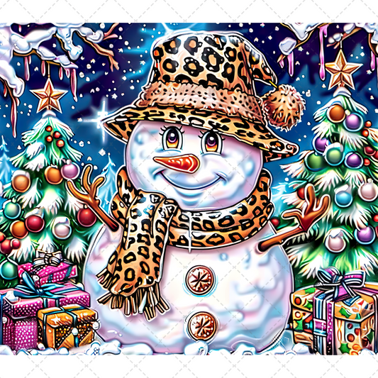 3D Inflated Snowman Tumbler Transfer