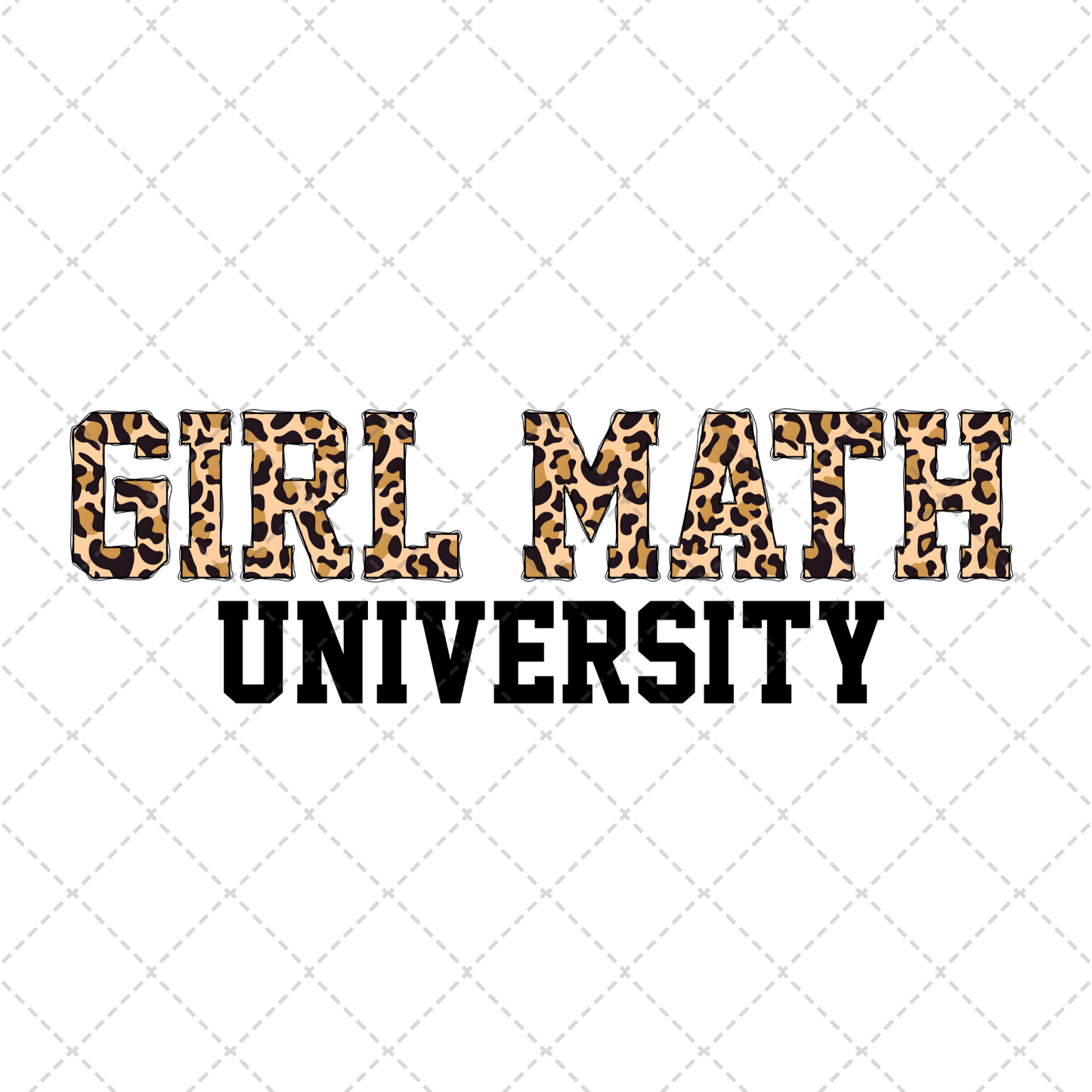 Girl Math University Leopard Transfer