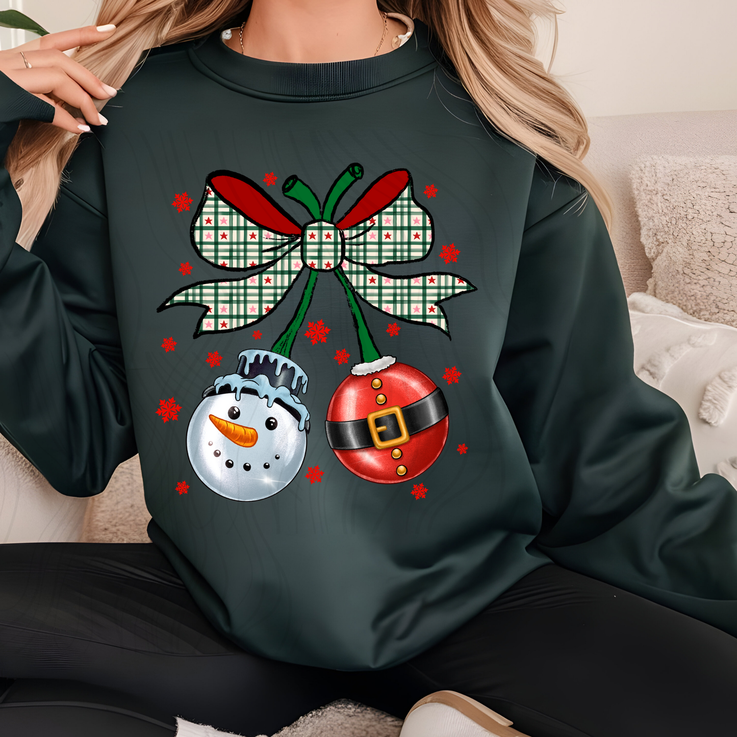 Christmas Bells Bow Transfer