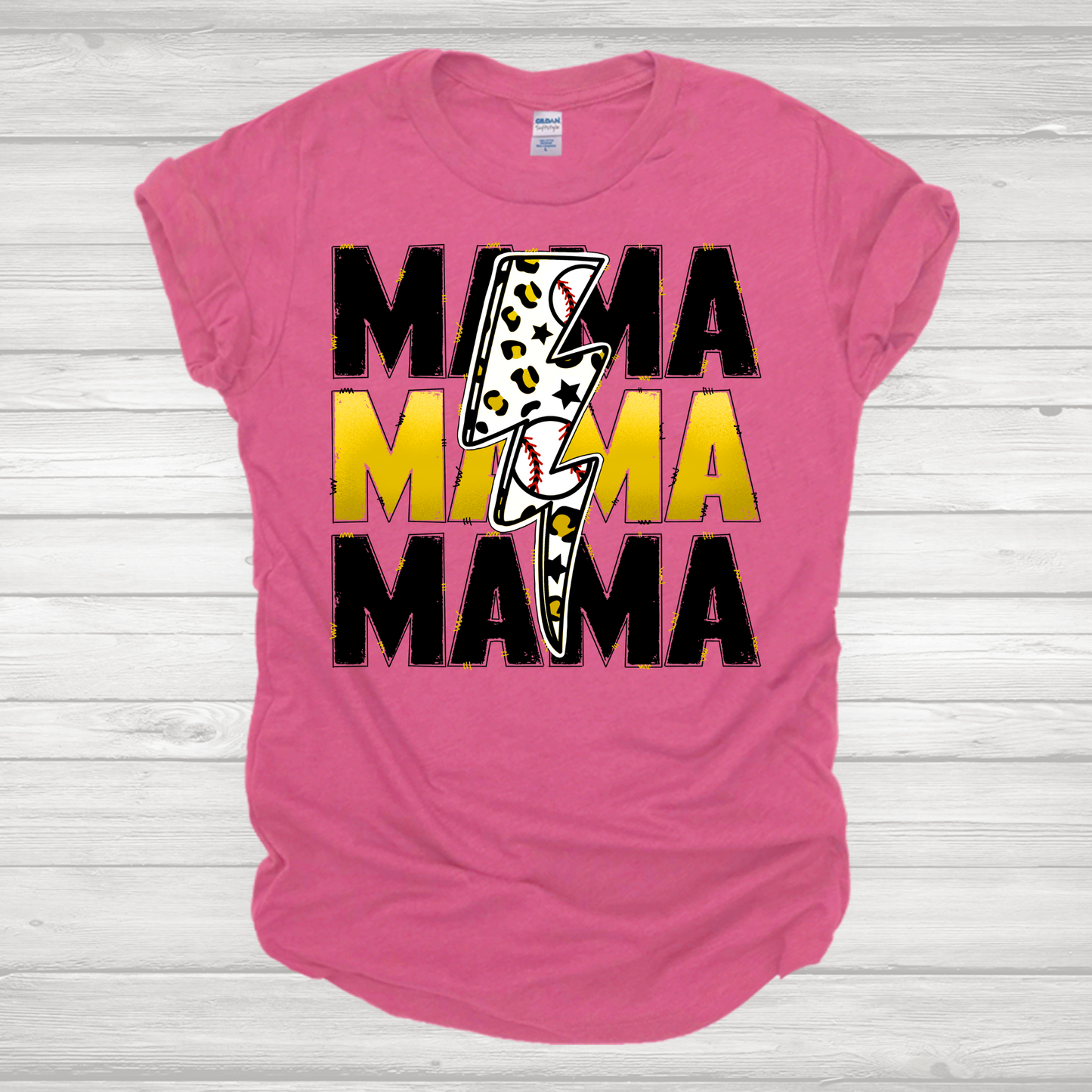 Baseball Mama Yellow Transfer
