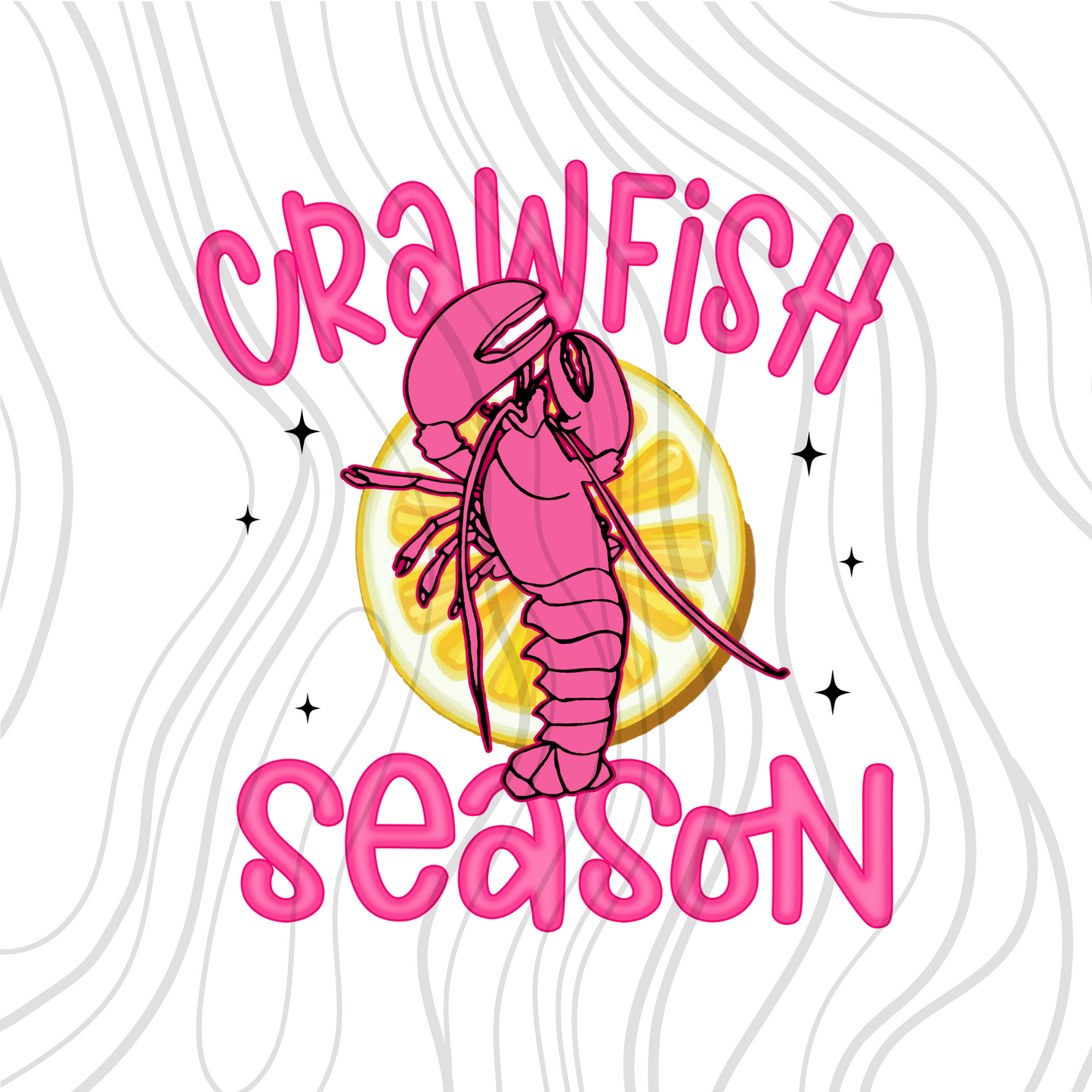 Pink Crawfish Season Dotted Transfer ** TWO PART* SOLD SEPARATELY**