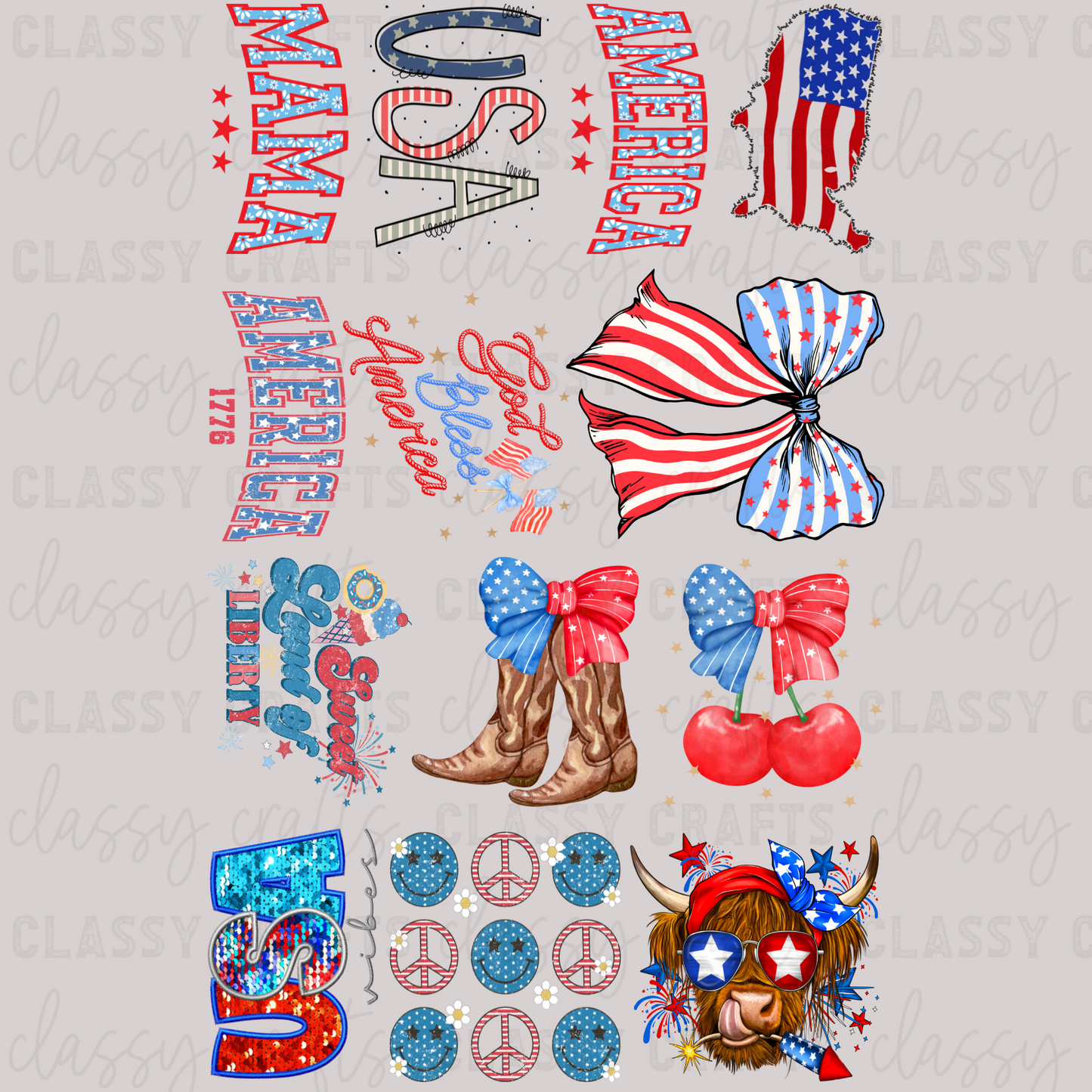 4th of July - 30x48 - PREMADE GANG SHEET