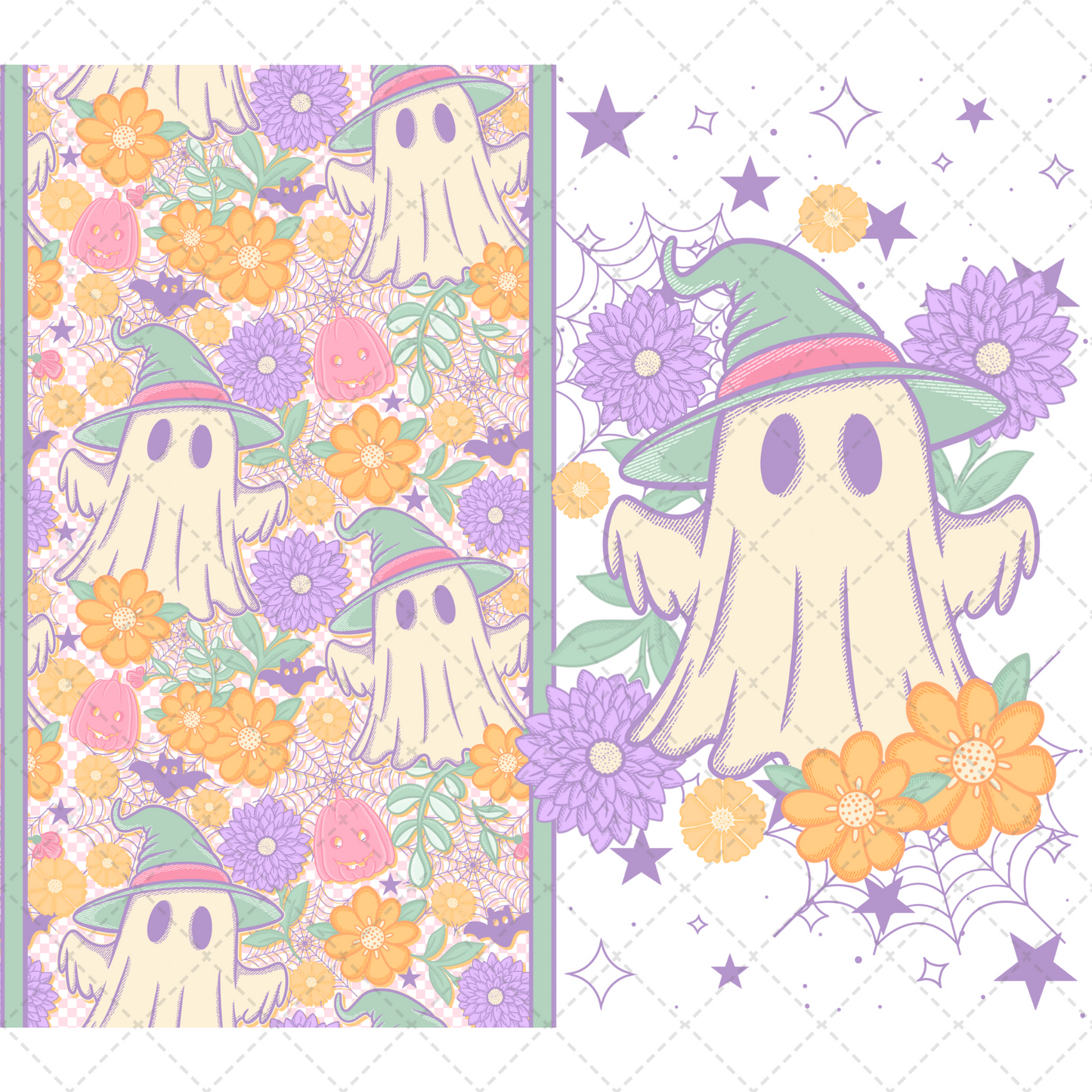 Floral Ghost Tumbler Wrap