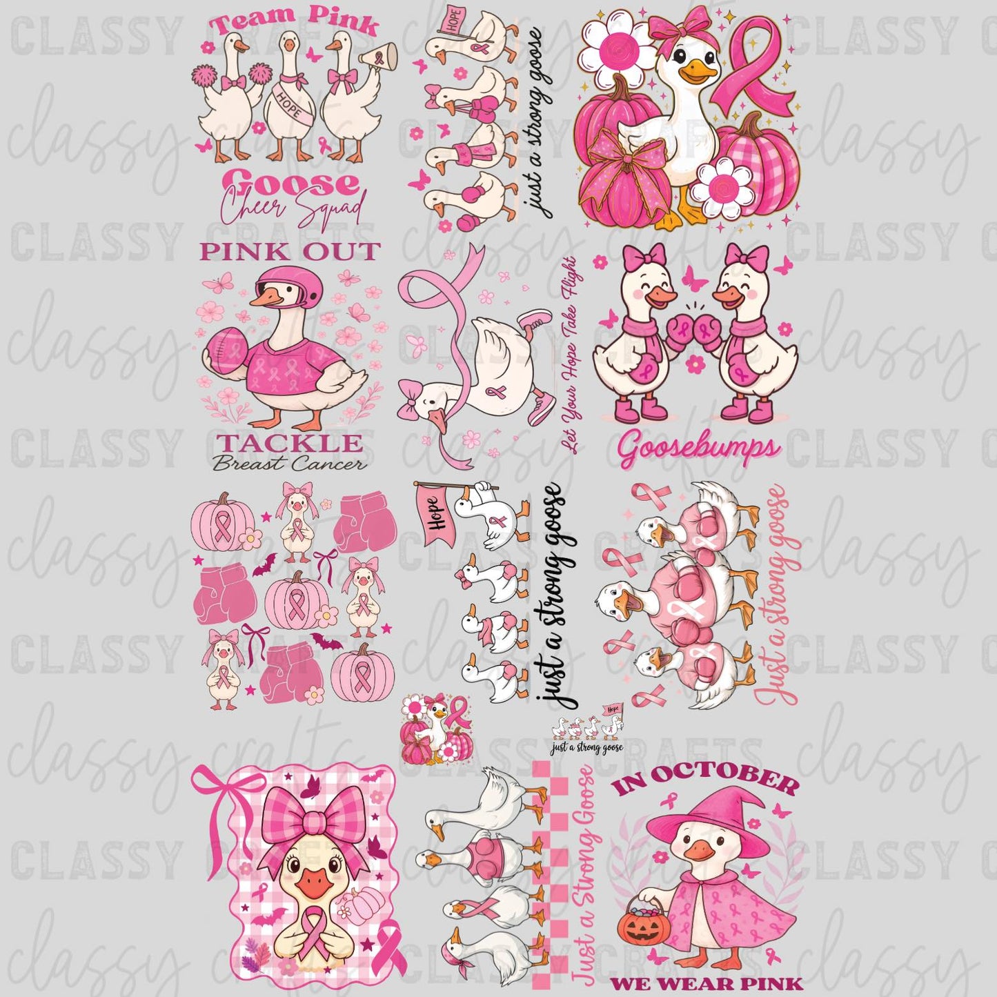 Team Pink Goose - 30x48 - PREMADE GANG SHEET