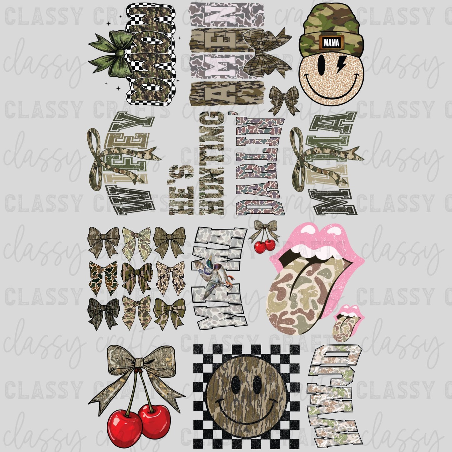 Camo Girly - 30x48 - PREMADE GANG SHEET