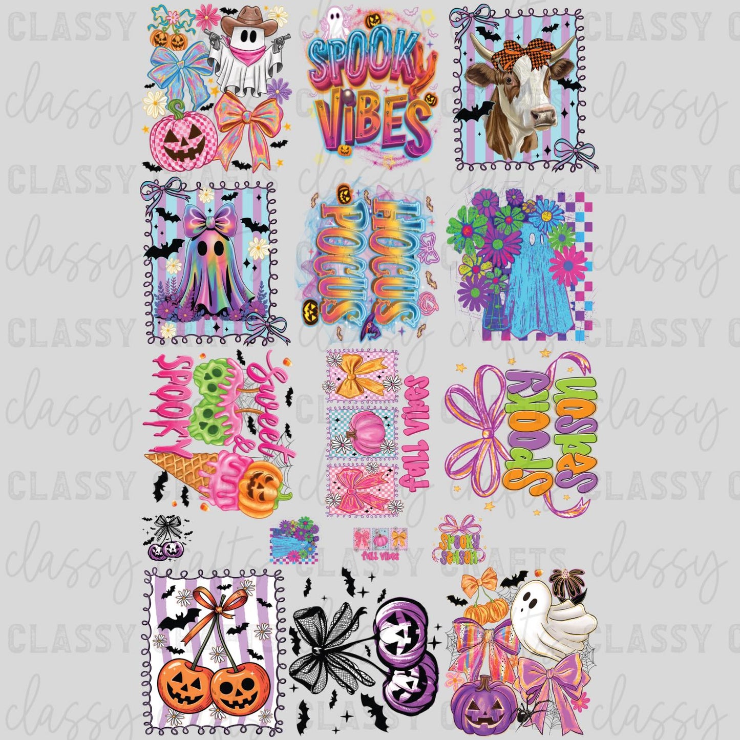 Colorful Spooky - 30x48 - PREMADE GANG SHEET