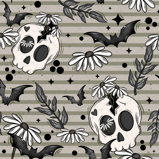 Bat Floral Skellie Seamless 1