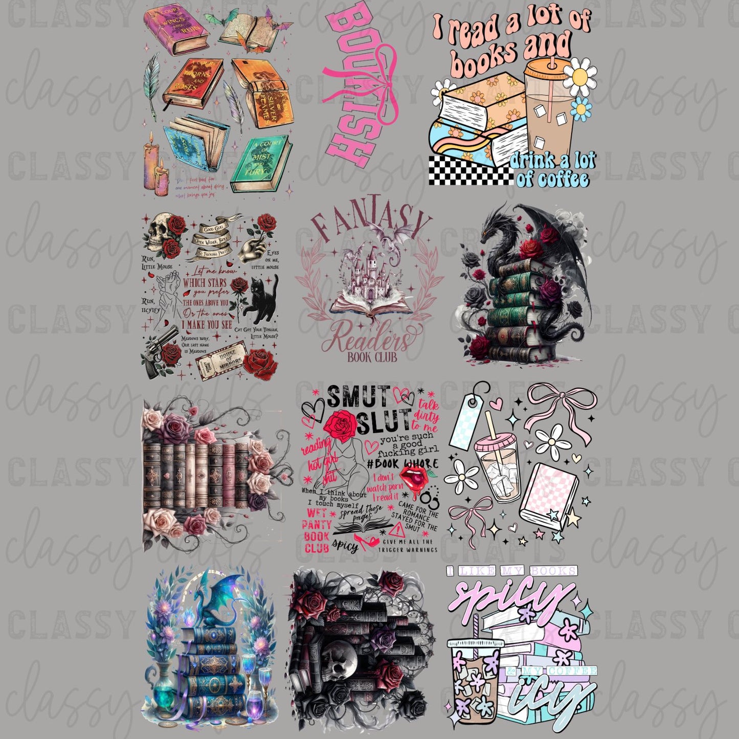 Bookish - 30x48 - PREMADE GANG SHEET