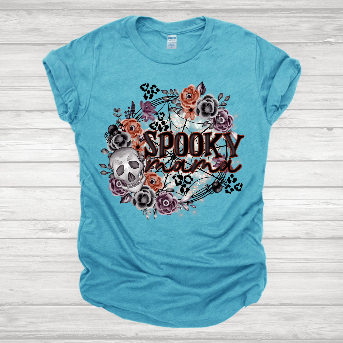 Spooky Mama Floral Web Transfer