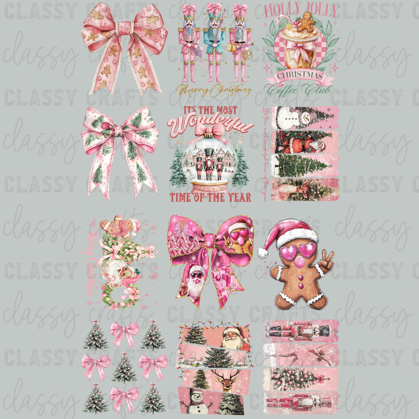 Pinkyy Christmas - 30x48 - PREMADE GANG SHEET