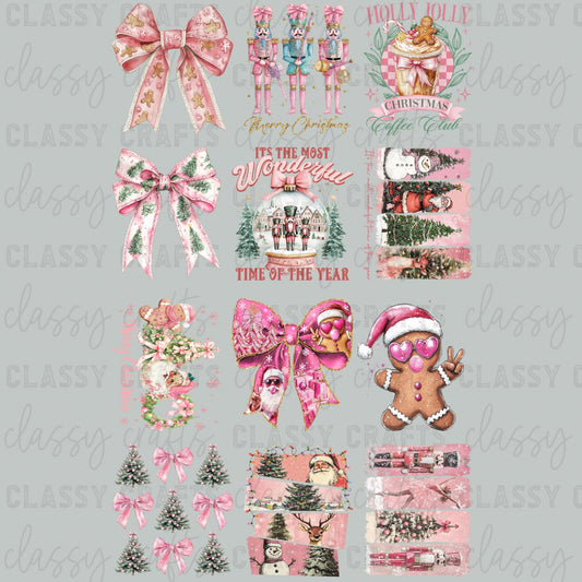 Pinkyy Christmas  - 30x48 - PREMADE GANG SHEET