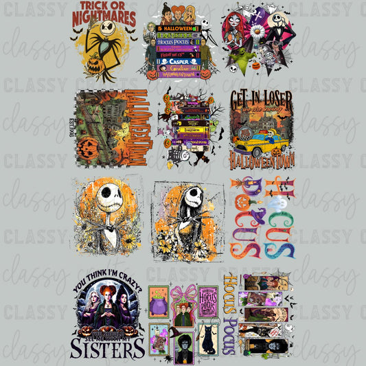 Halloween Movies - 30x48 - PREMADE GANG SHEET