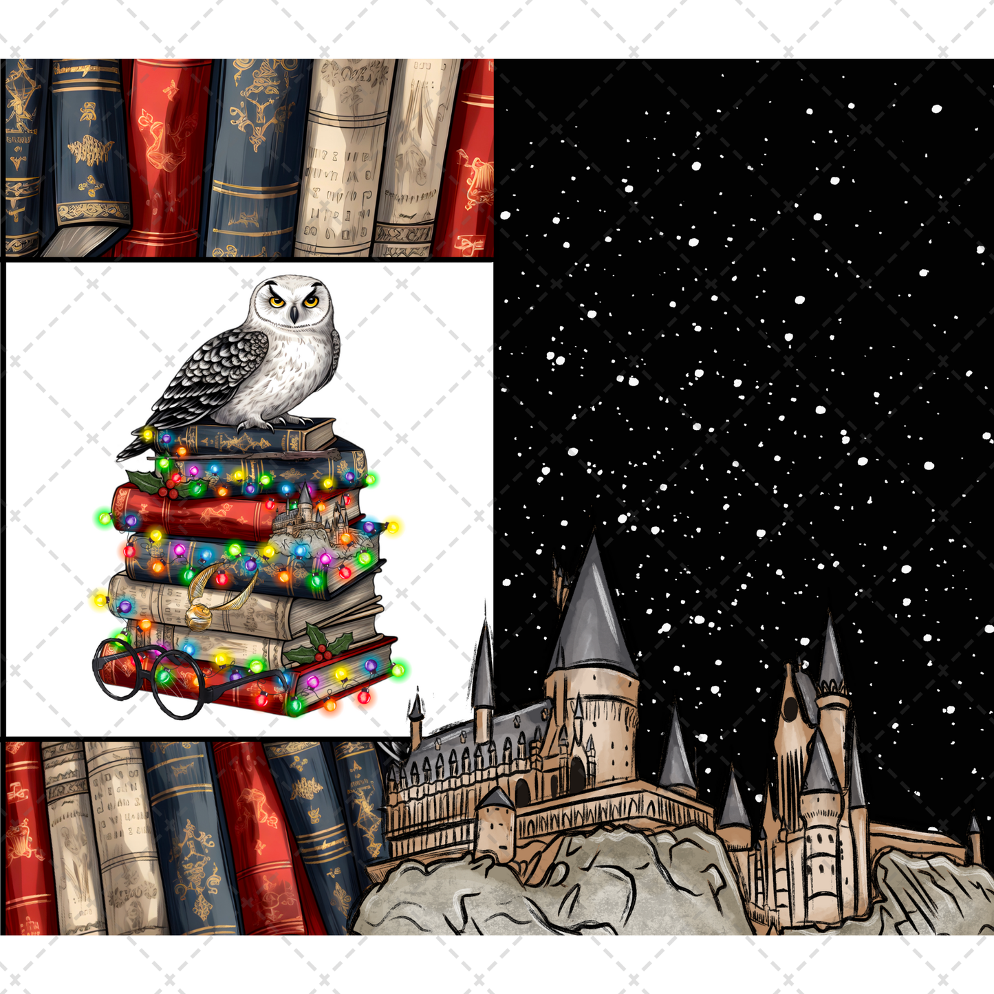 HP Christmas Books Tumbler Transfer