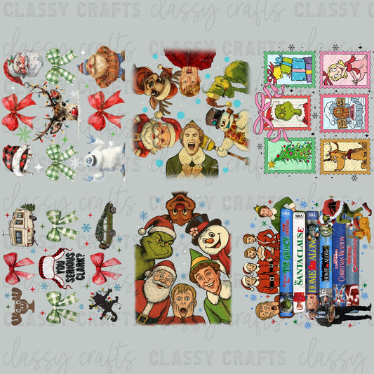 RETRO CHRISTMAS MOVIES - 30x24 - PREMADE GANG SHEET